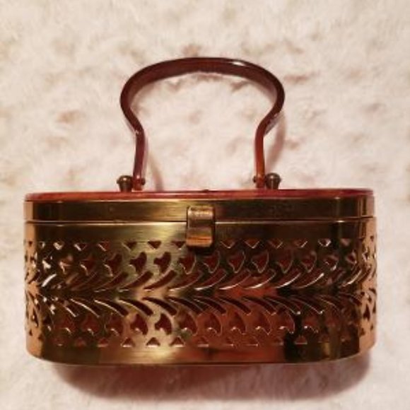 Adrian's Handbags - Adrian's Faux Tortoise w/Brass Filigree